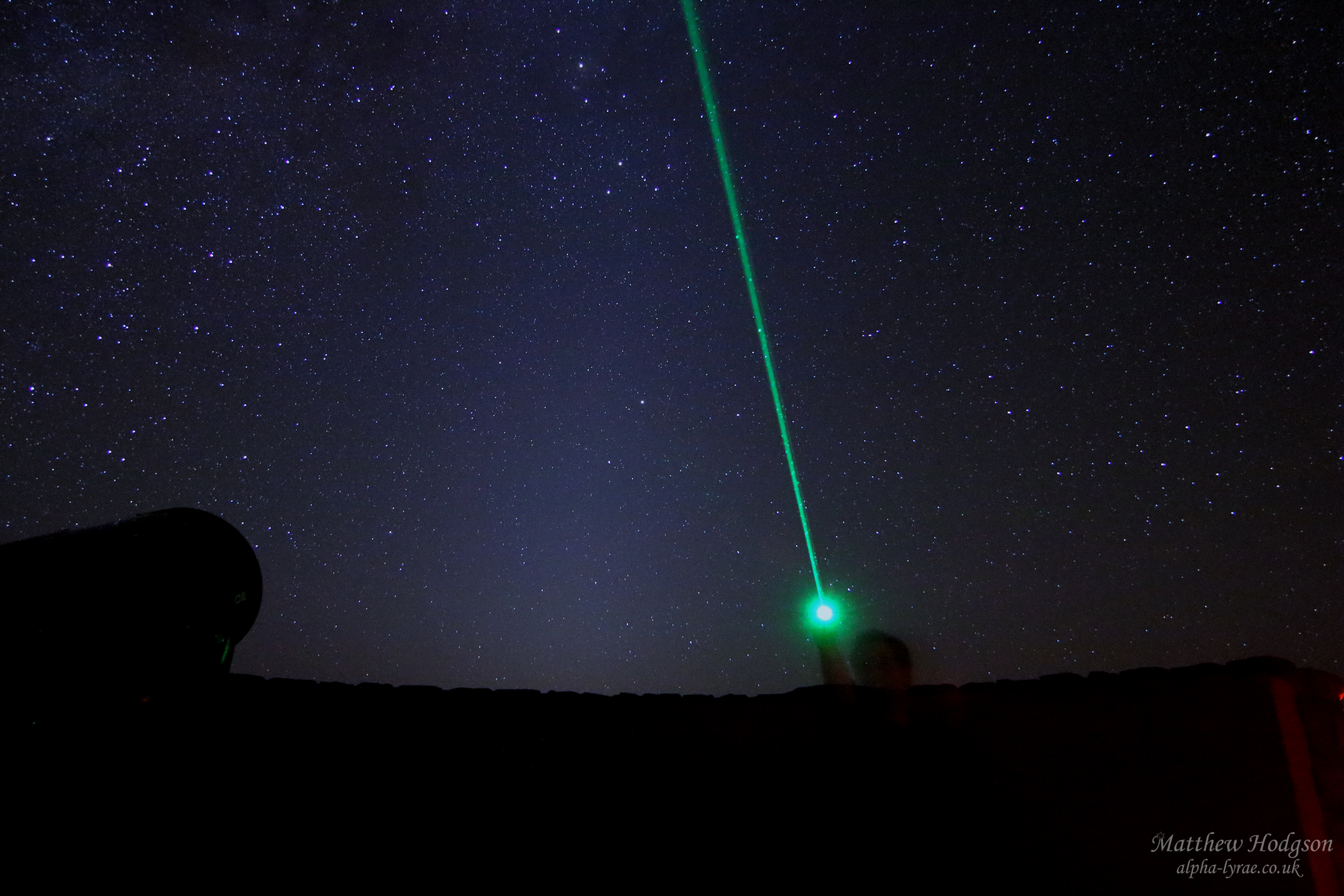 Guiding guests around the night sky with the zodiacal light as a backdrop.