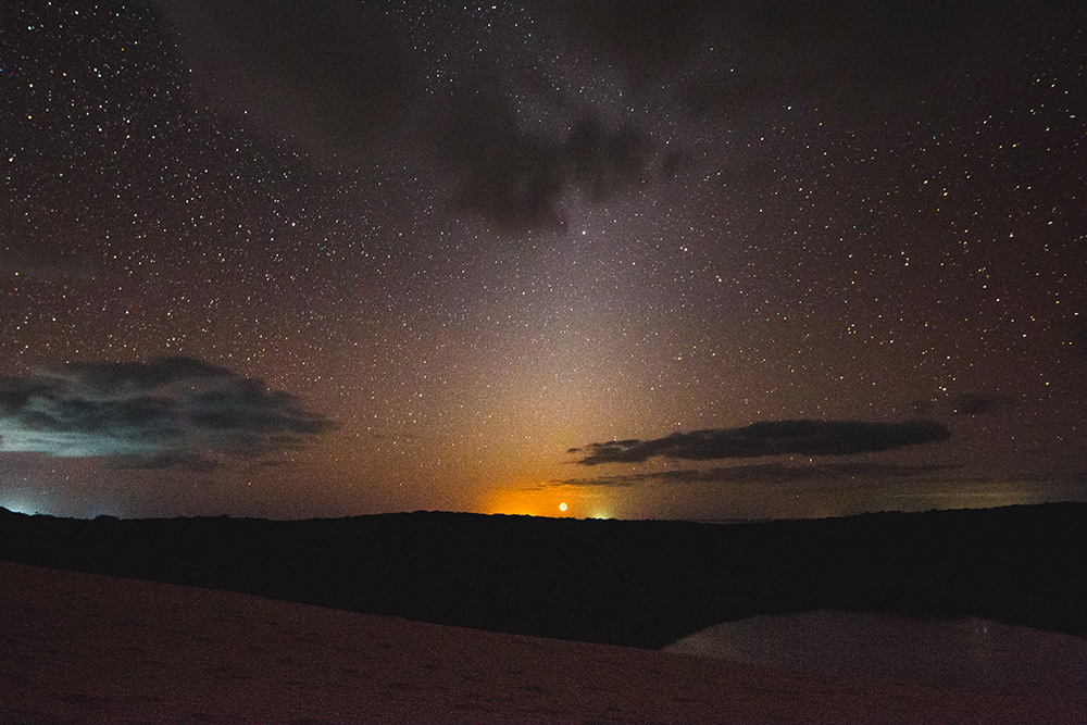 The zodiacal light as seen from the top of Red Dune.